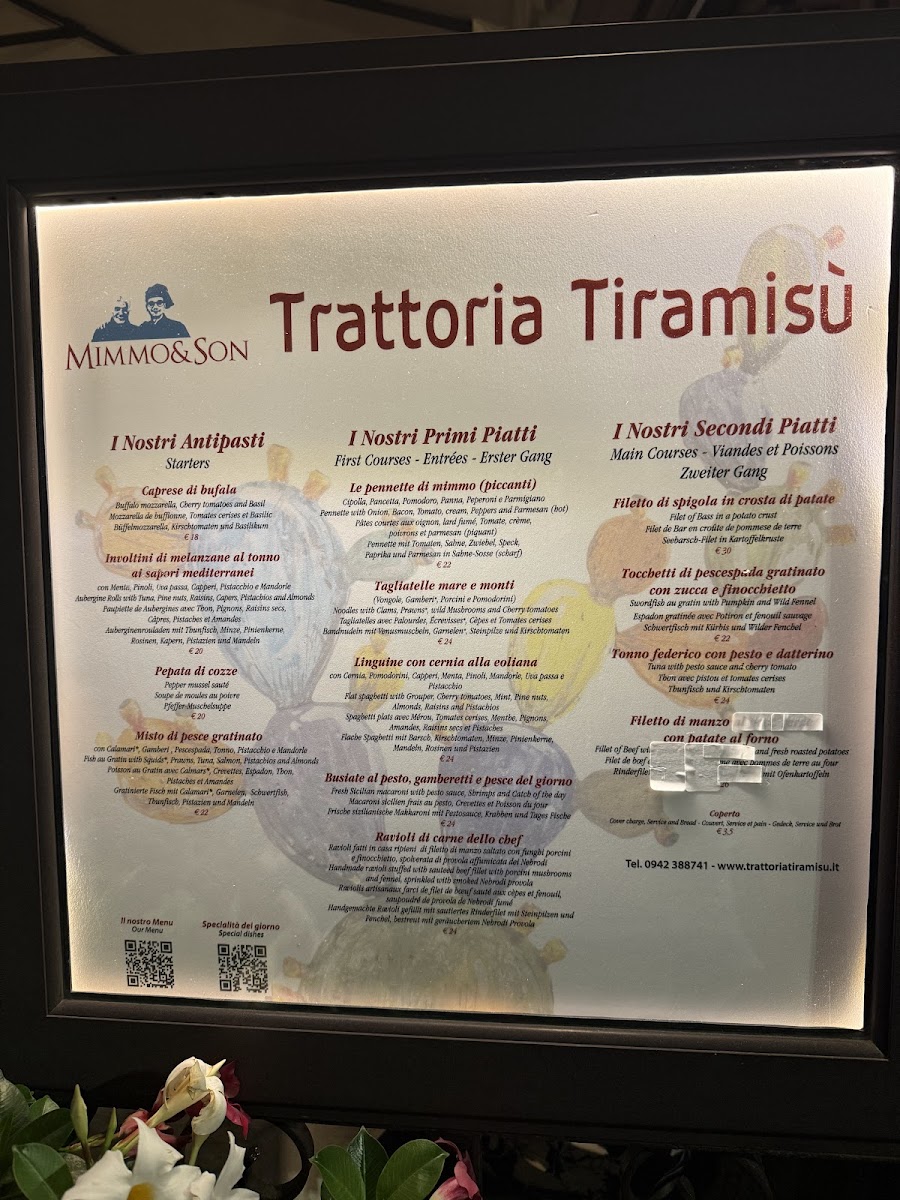Menu Trattoria Tiramisù Restaurant In Taormina-6