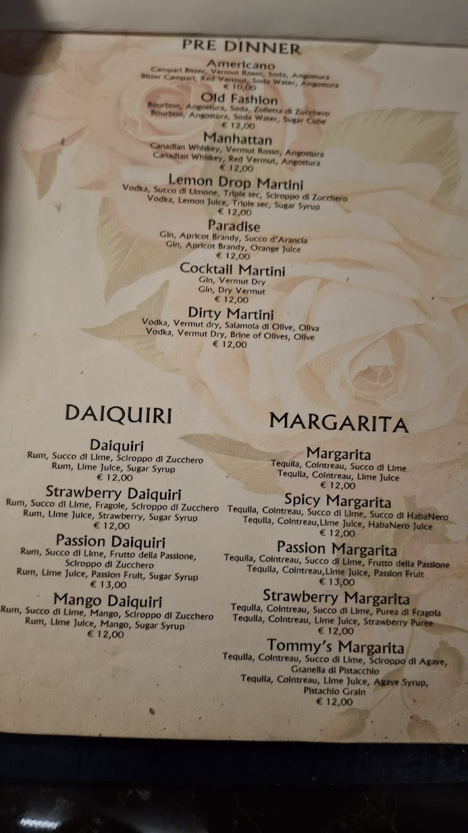 Menu Trattoria Tiramisù Restaurant In Taormina-7