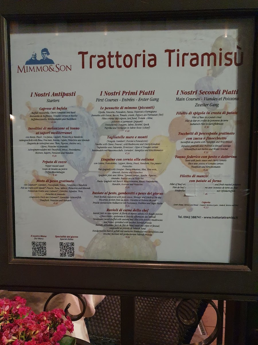 Menu Trattoria Tiramisù Restaurant In Taormina-8
