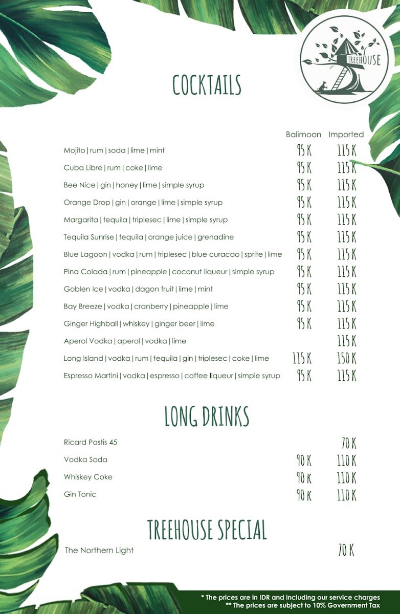 Menu Treehouse Restaurant & Bar Kuta Lombok-2