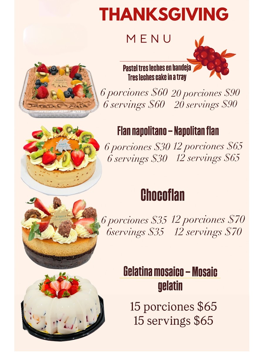 Menu Tres Leches Cake’S Flor-1