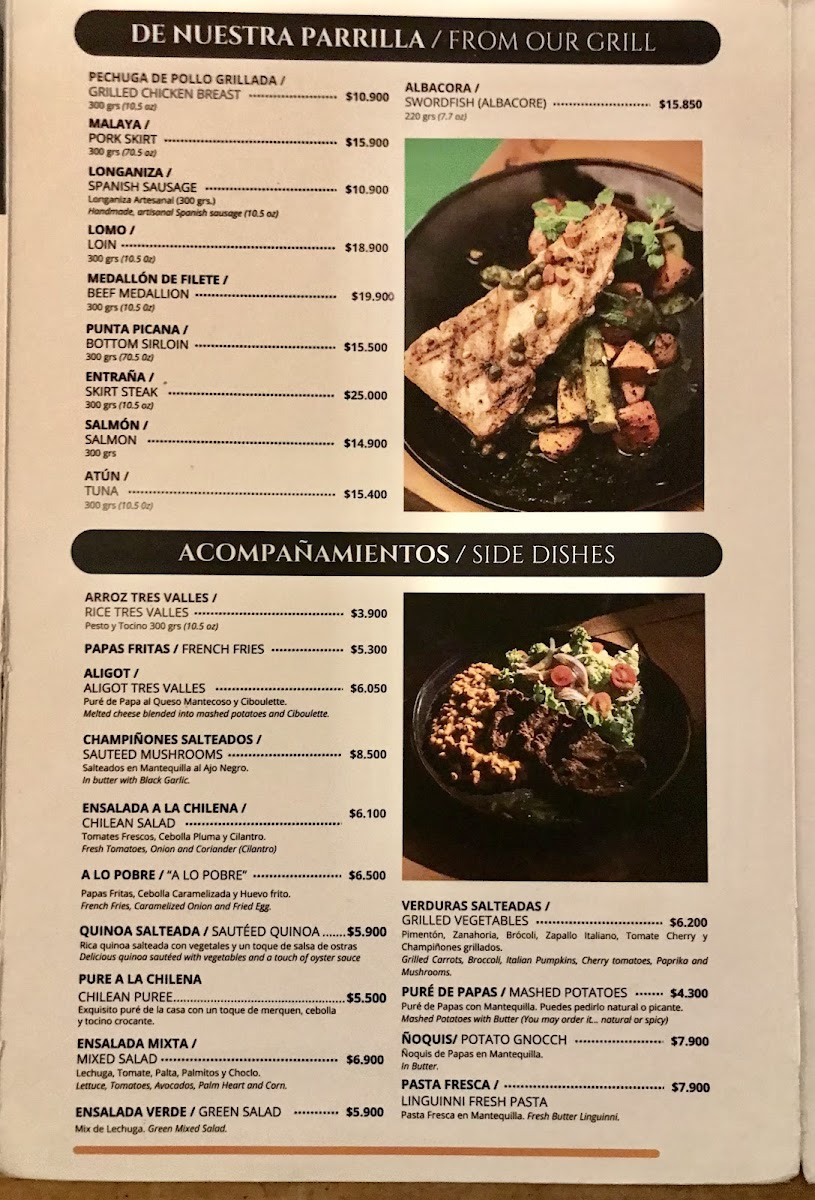 Menu Tres Valles Restaurant Lastarria-2