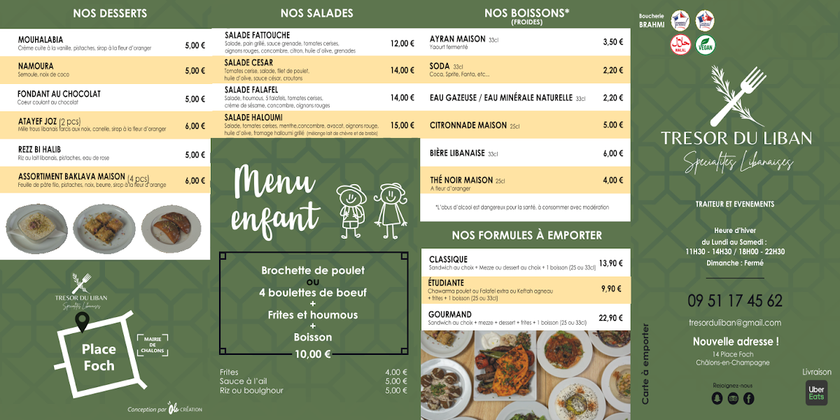Menu Tresor Du Liban-1