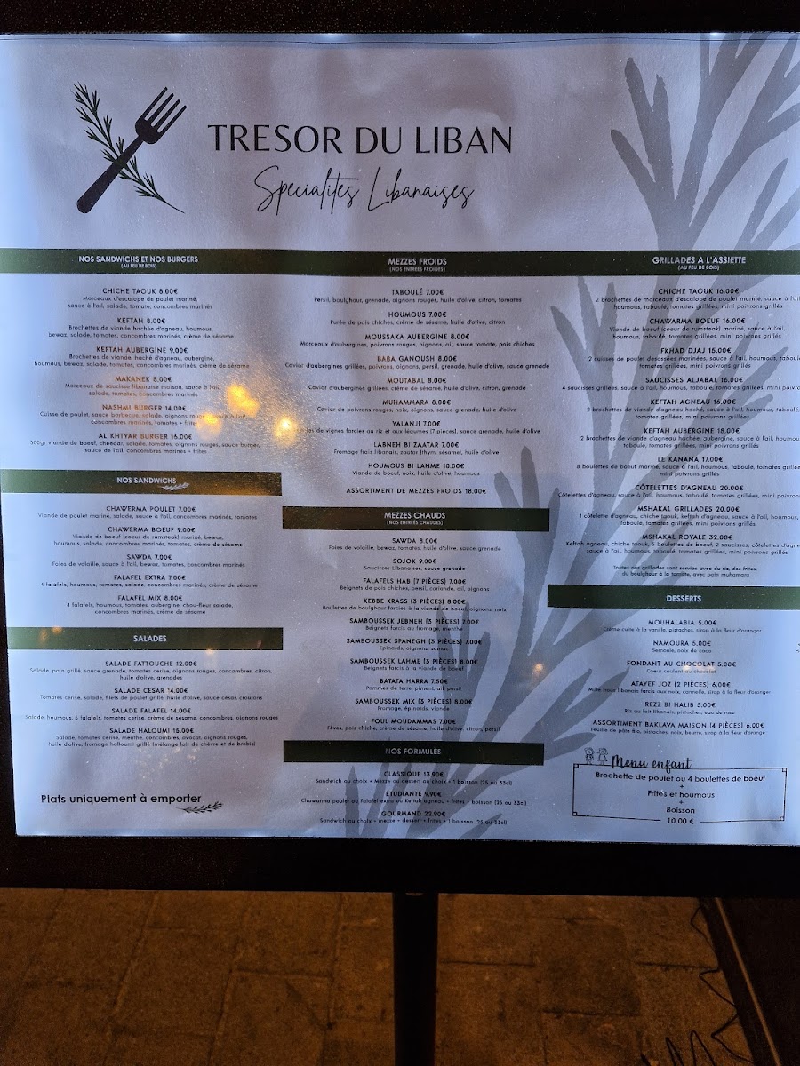 Menu Tresor Du Liban-10