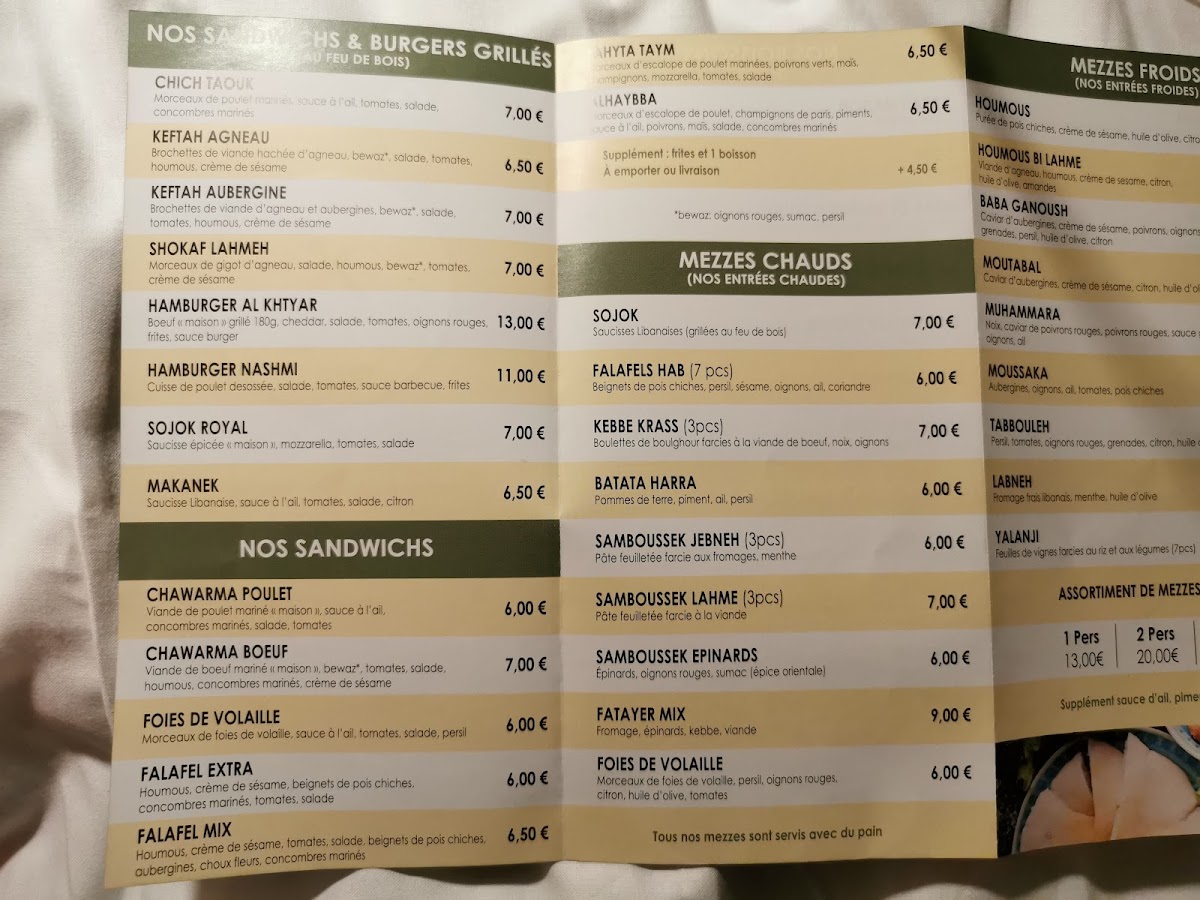 Menu Tresor Du Liban-5