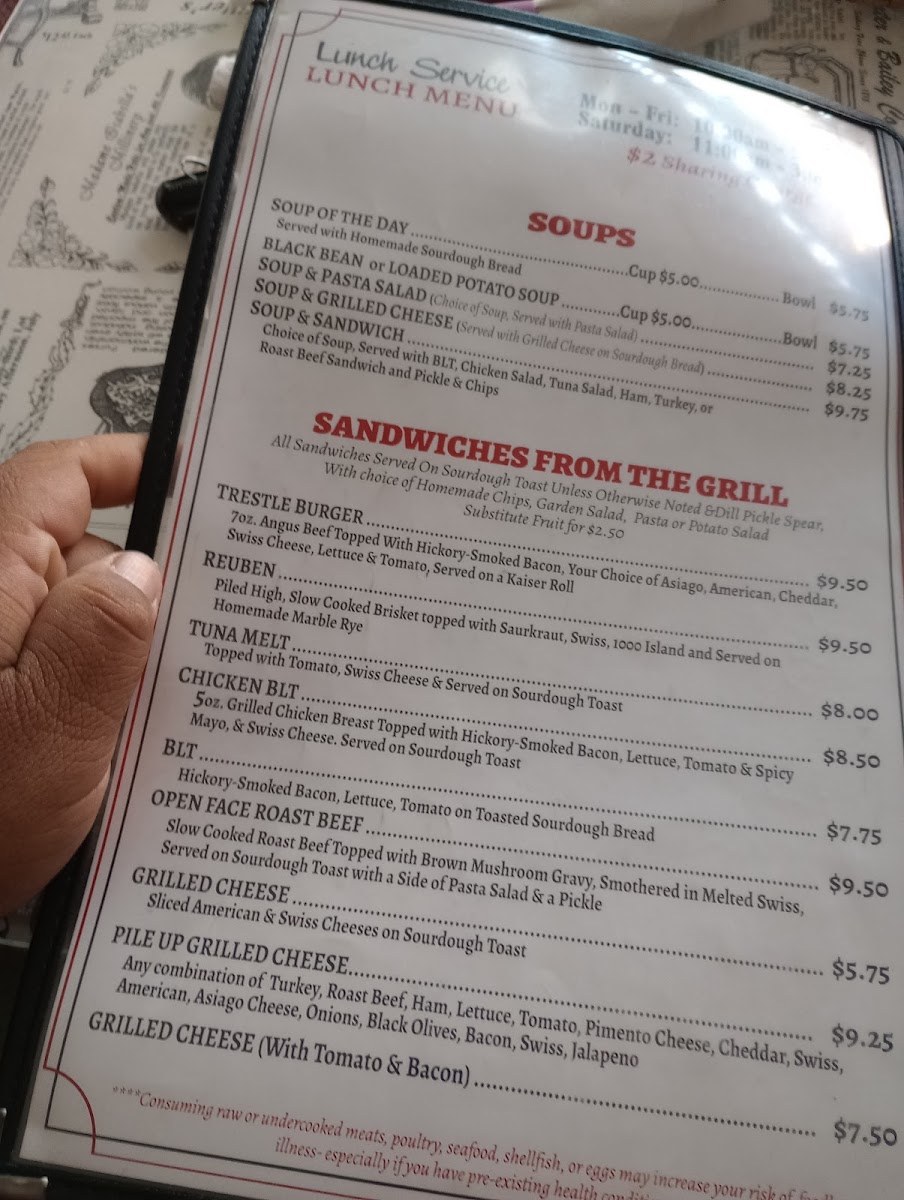 Menu Trestle Restaurant-8