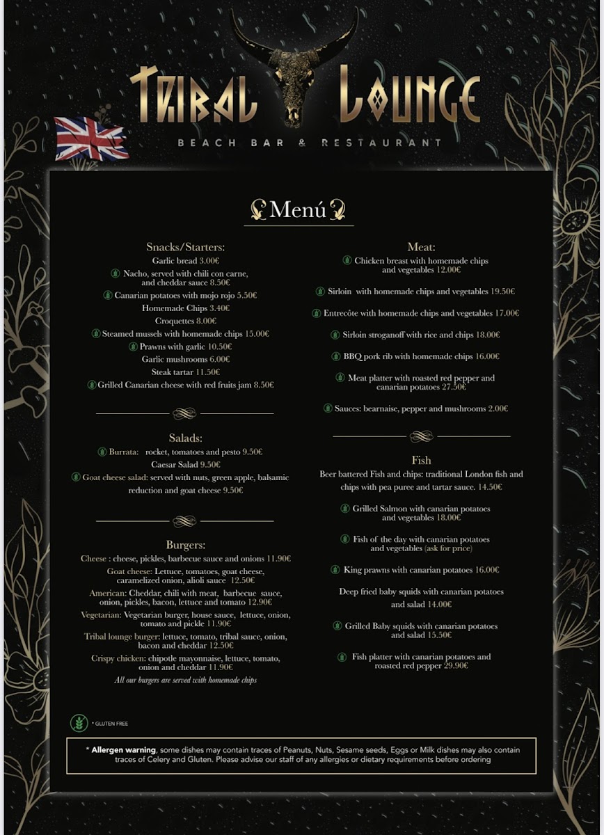 Menu Tribal Lounge Beach Bar And Restaurant-5