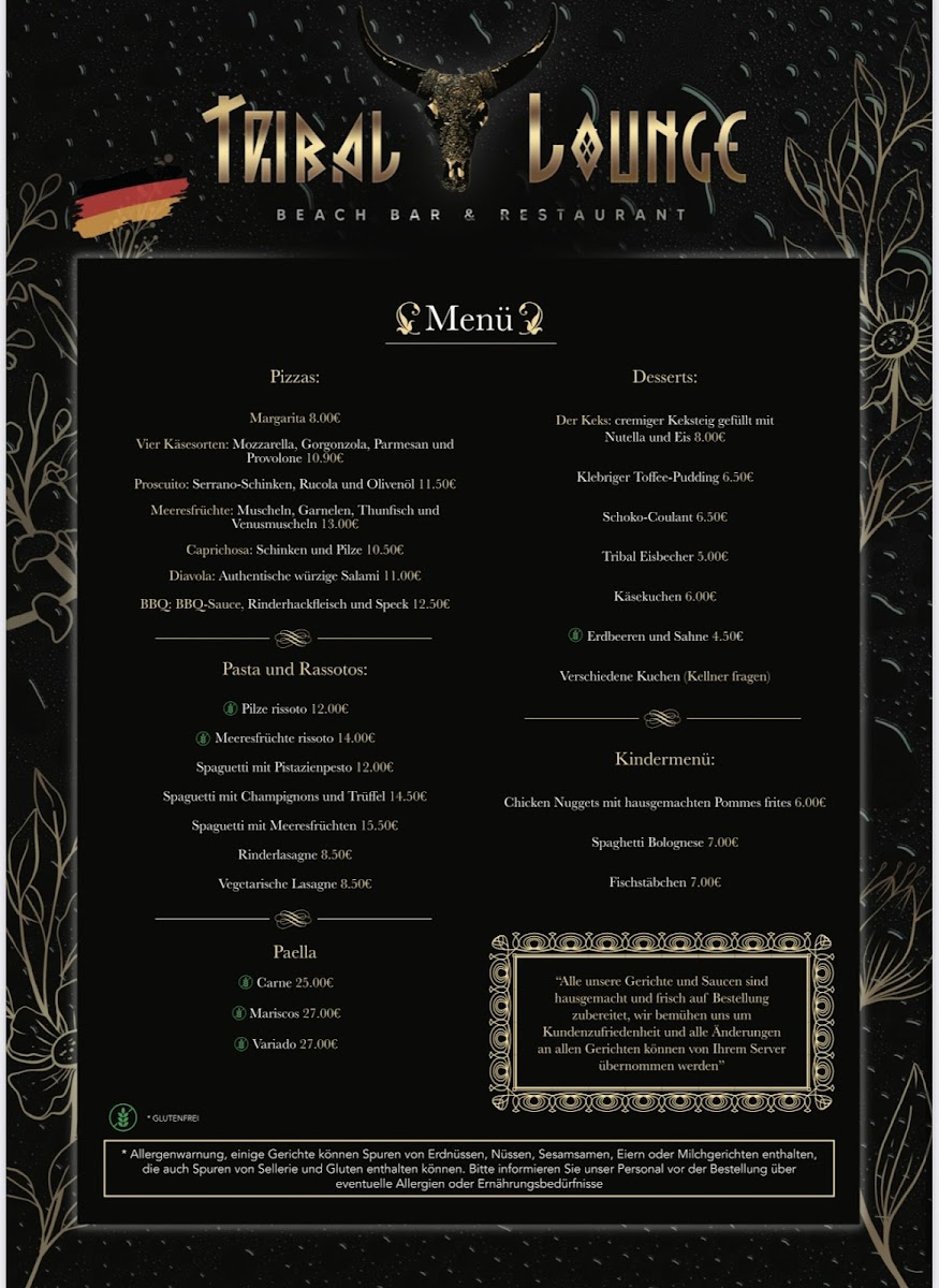 Menu Tribal Lounge Beach Bar And Restaurant-8