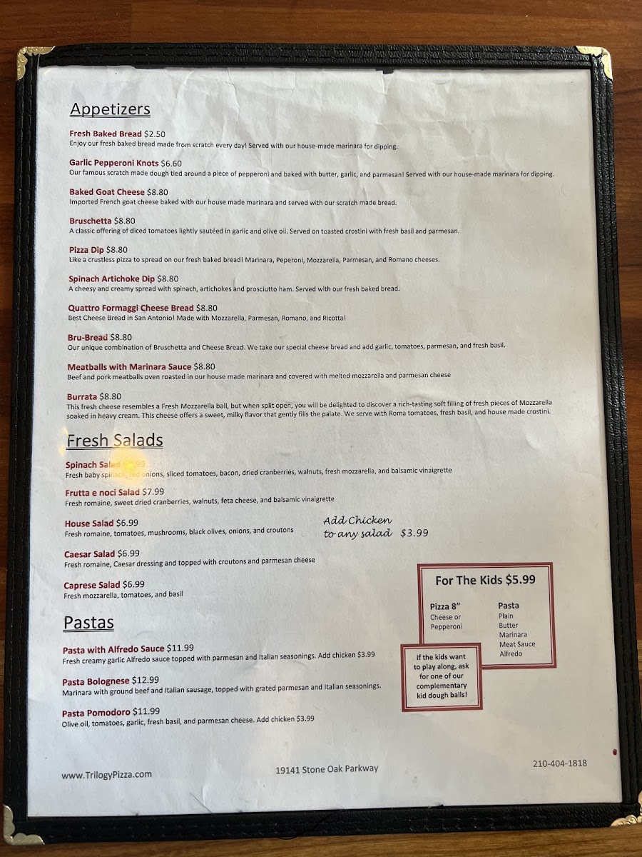 Menu Trilogy Pizza & Wine-5
