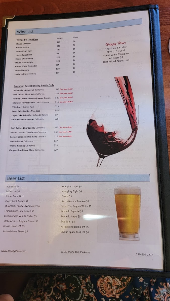 Menu Trilogy Pizza & Wine-9