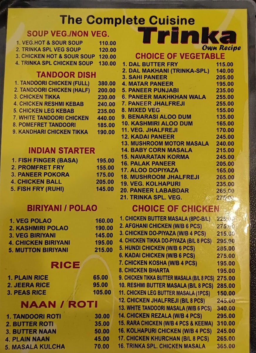 Menu Trinka-2
