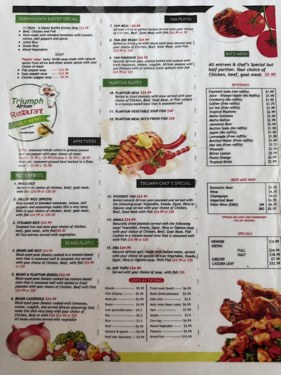Menu Triumph African Restaurant & Market-2