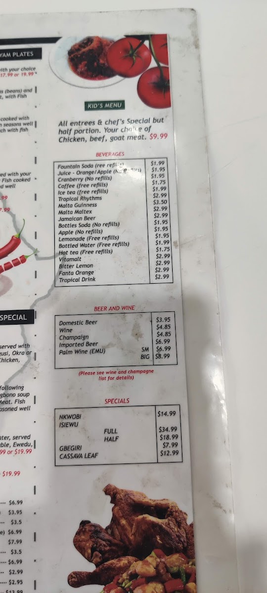 Menu Triumph African Restaurant & Market-5