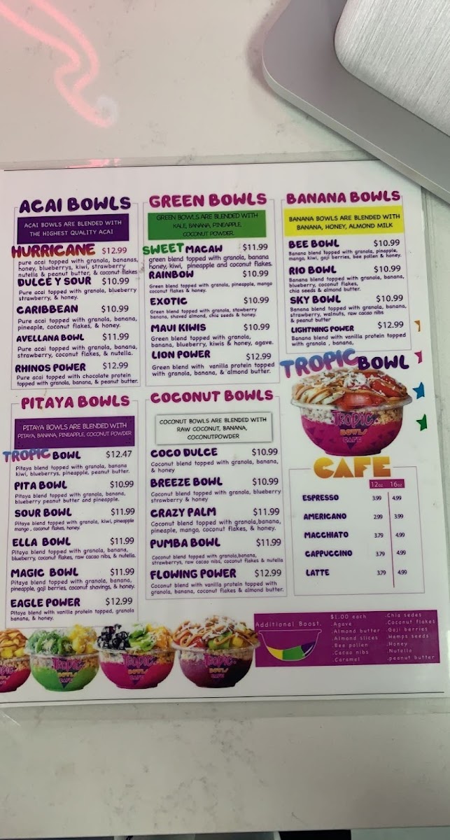 Menu Tropic Bowls Cafe-1