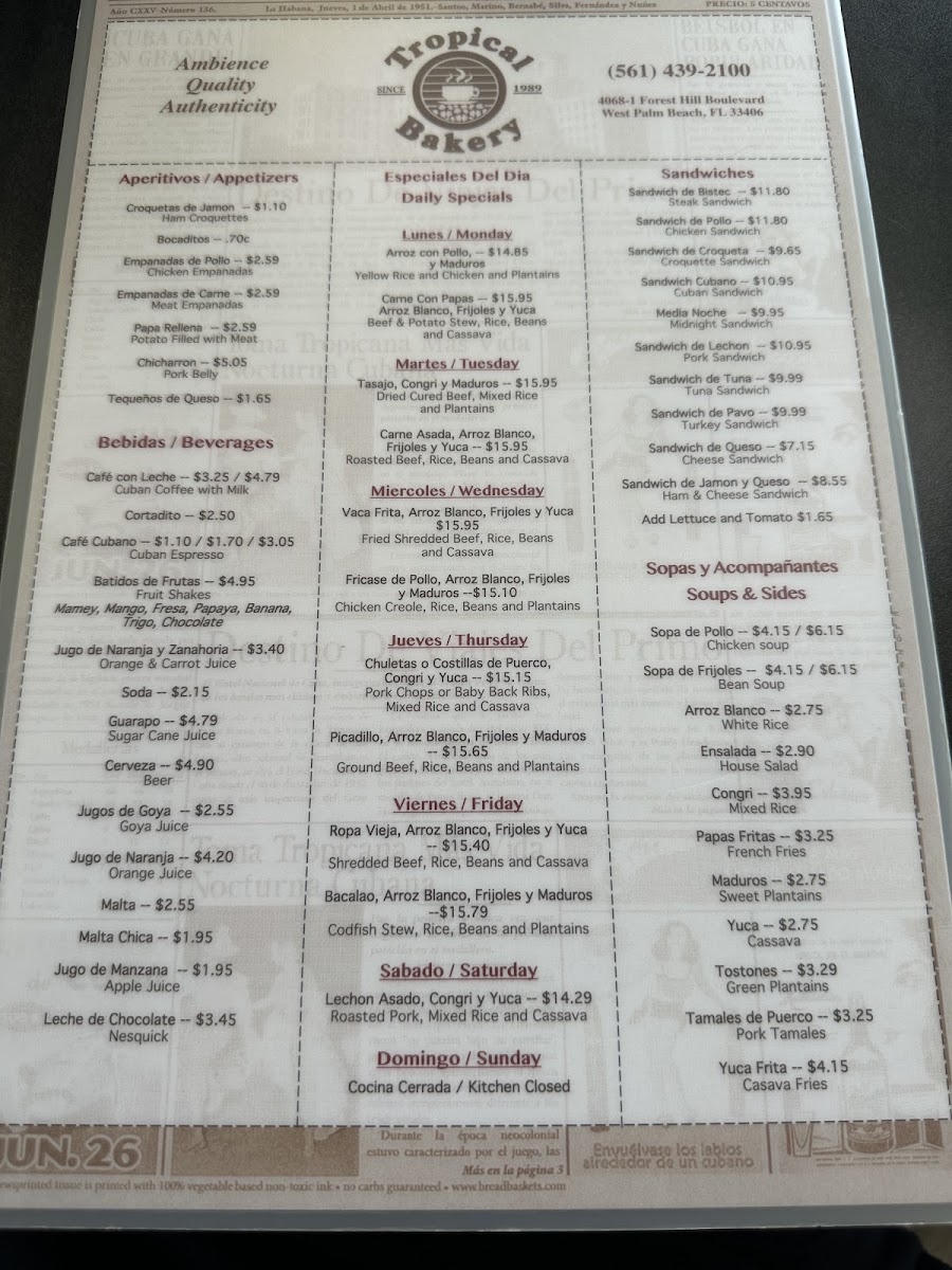Menu Tropical Bakery & Restaurant-5