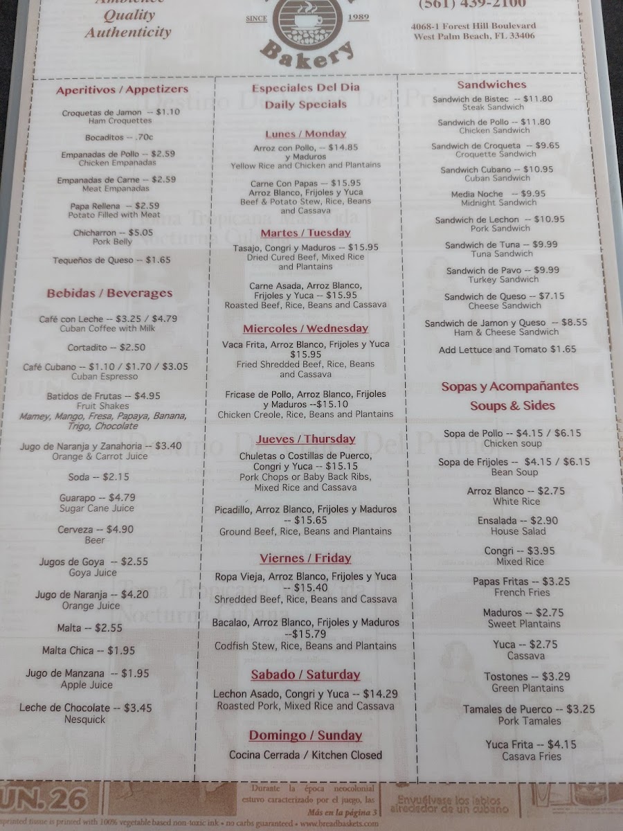 Menu Tropical Bakery & Restaurant-7