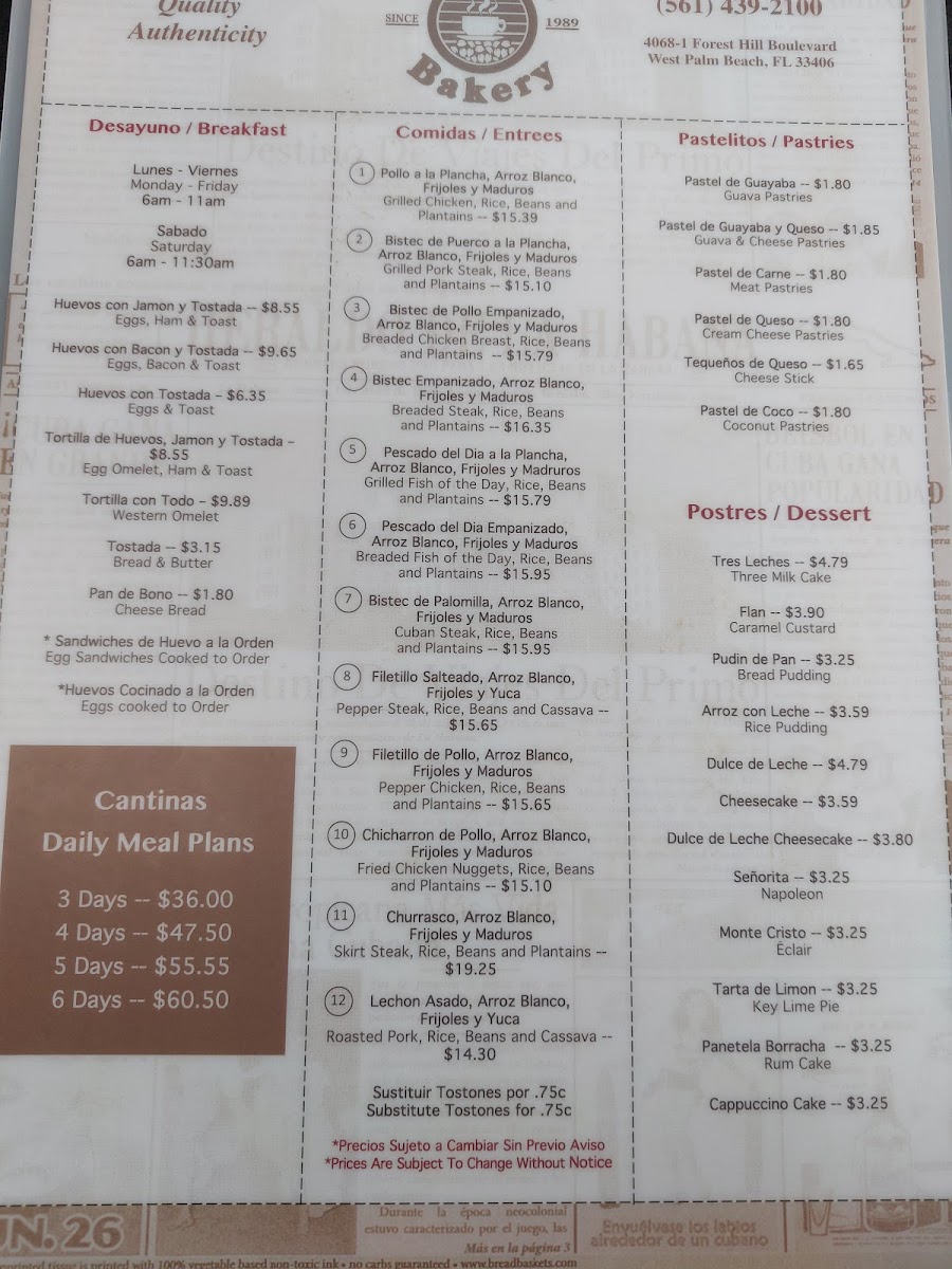Menu Tropical Bakery & Restaurant-8