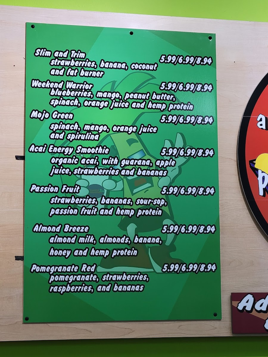 Menu Tropical Joes Smoothies-1