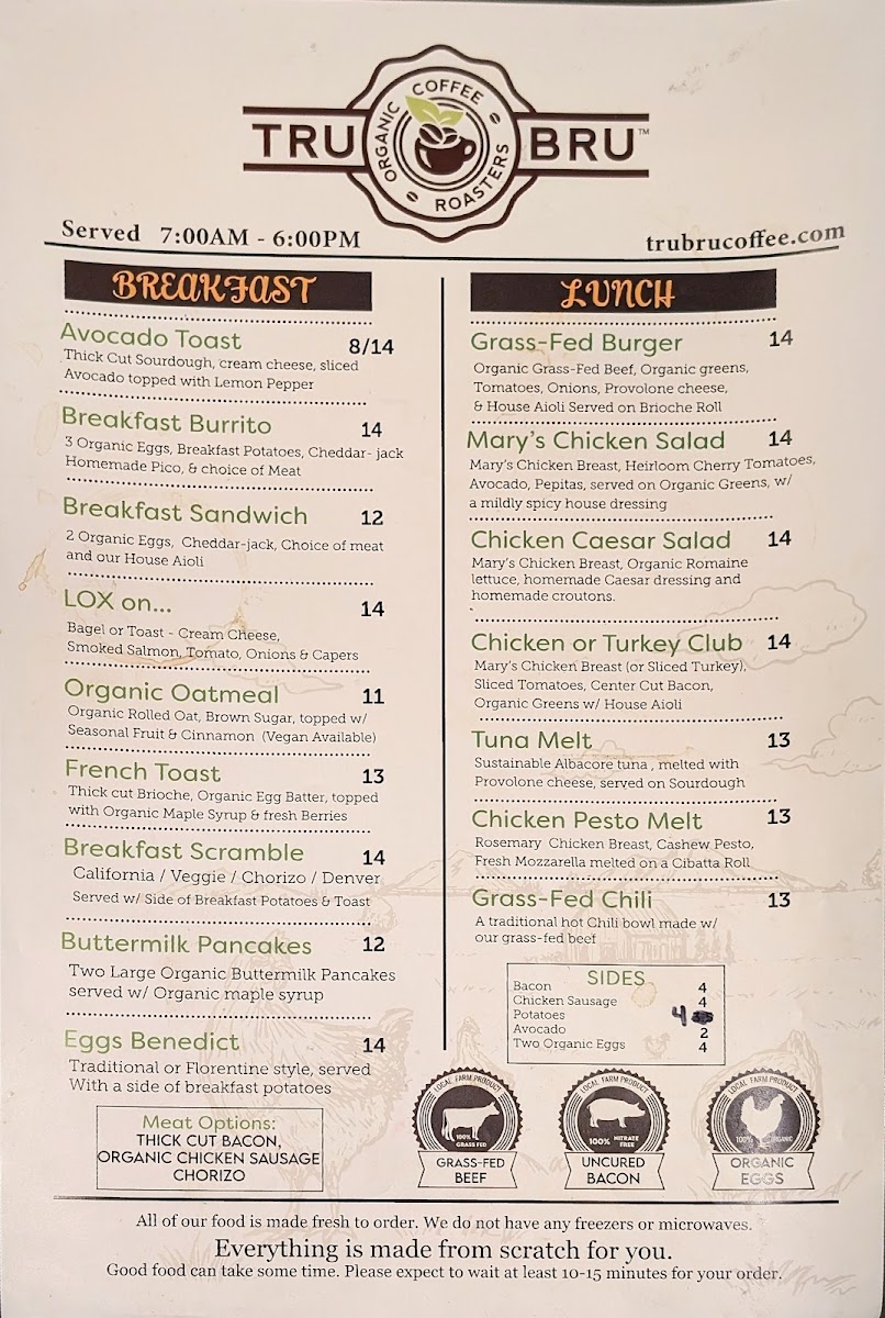 Menu Tru Bru Coffee-1