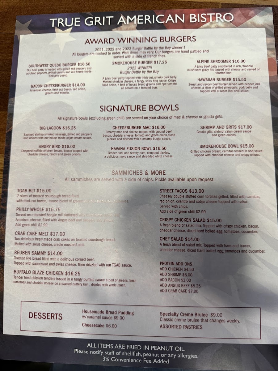 Menu True Grit American Bistro-4