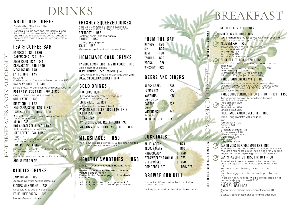 Menu True Living Old Karoo Deli & Restaurant-1