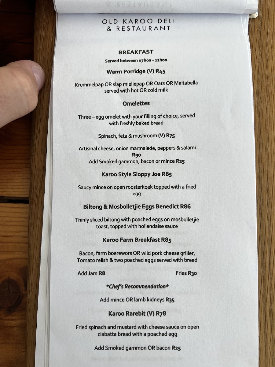 Menu True Living Old Karoo Deli & Restaurant-3