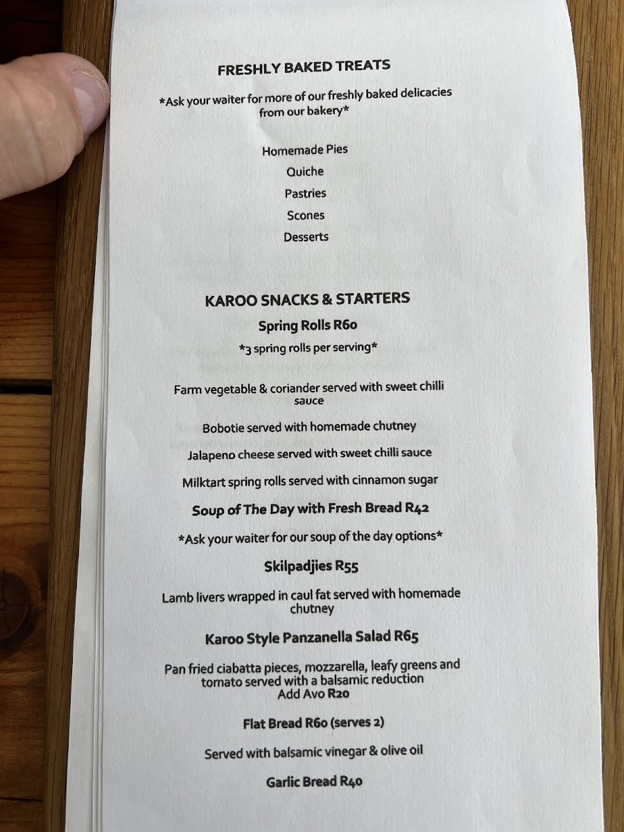 Menu True Living Old Karoo Deli & Restaurant-4