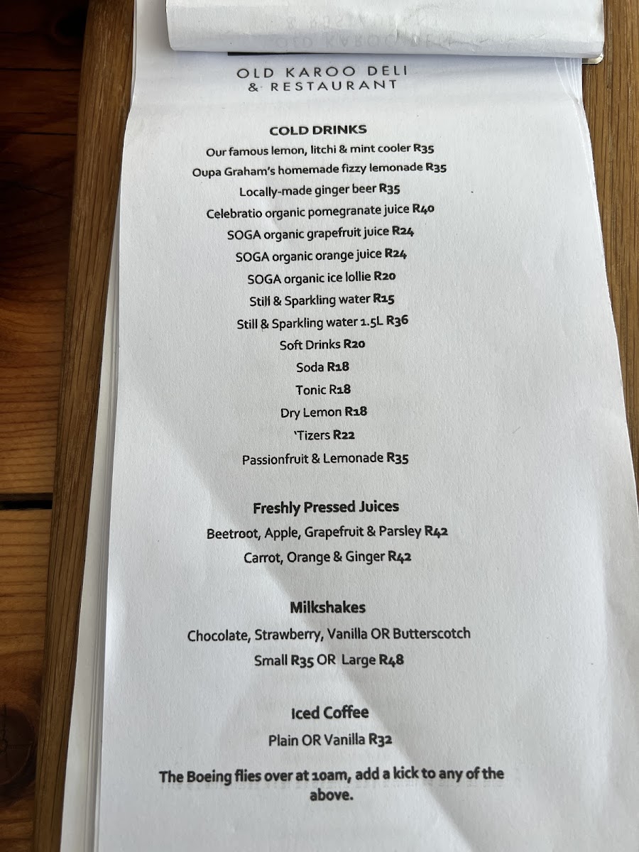 Menu True Living Old Karoo Deli & Restaurant-7