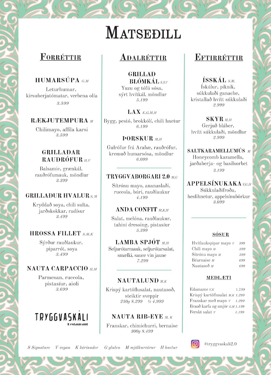 Menu Tryggvaskáli-1