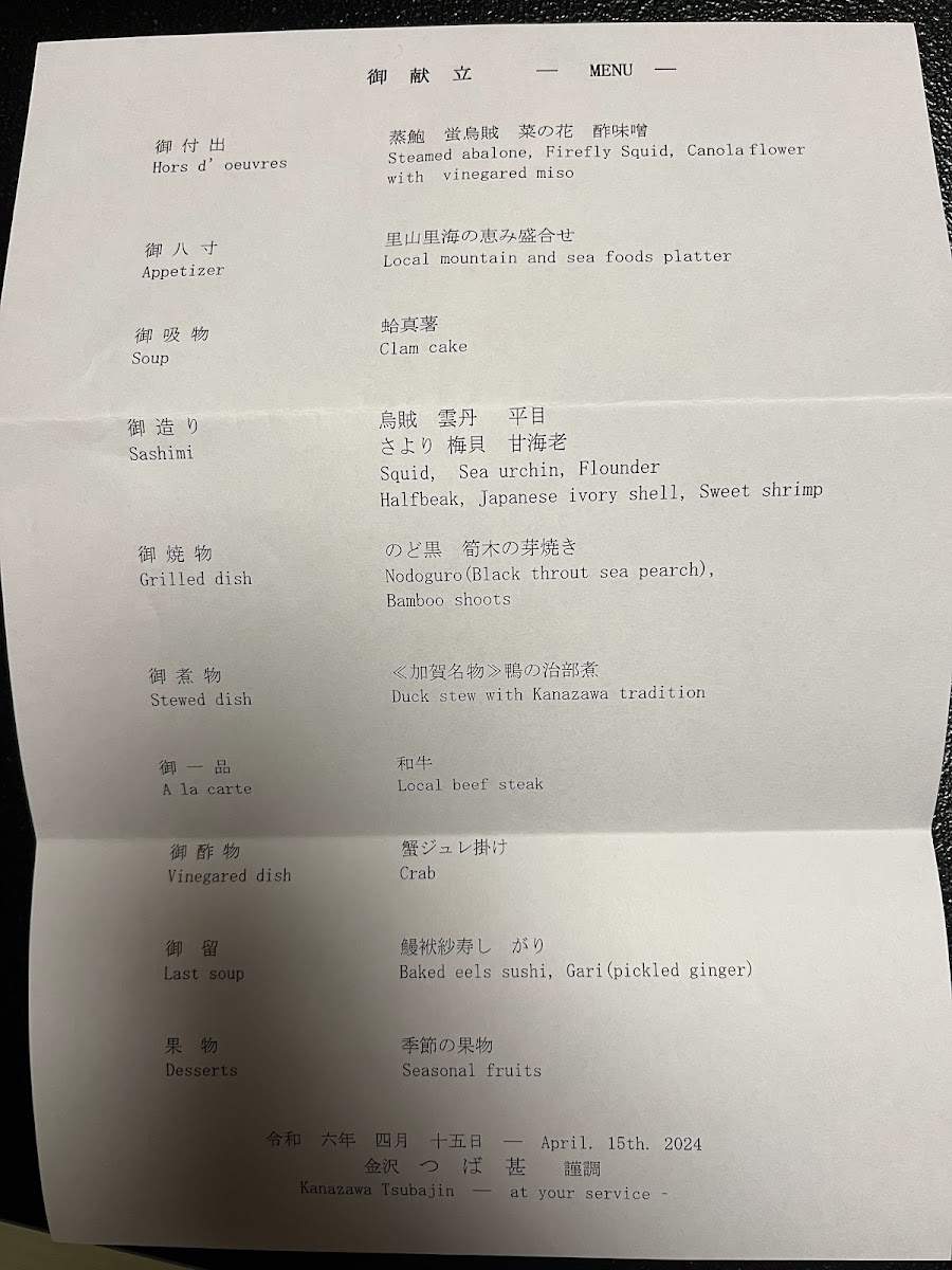 Menu Tsubajin-1