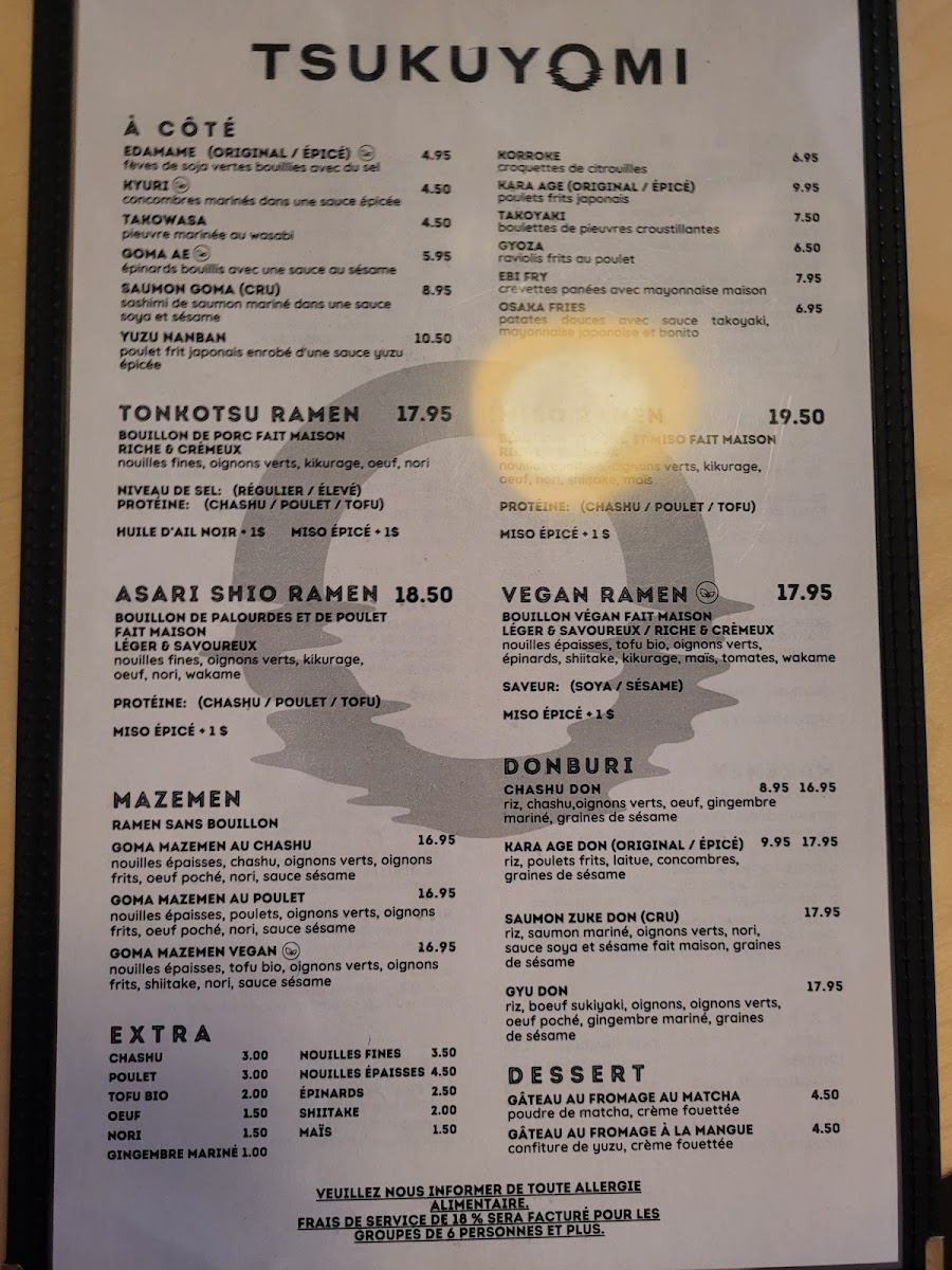Menu Tsukuyomi Ramen - Bois Franc + Kinoya Japanese Cuisine-3