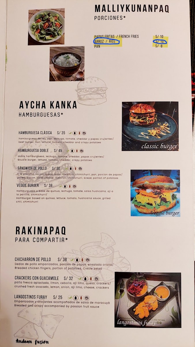 Menu Tunawa Andean Fusion. ''second Floor''-5