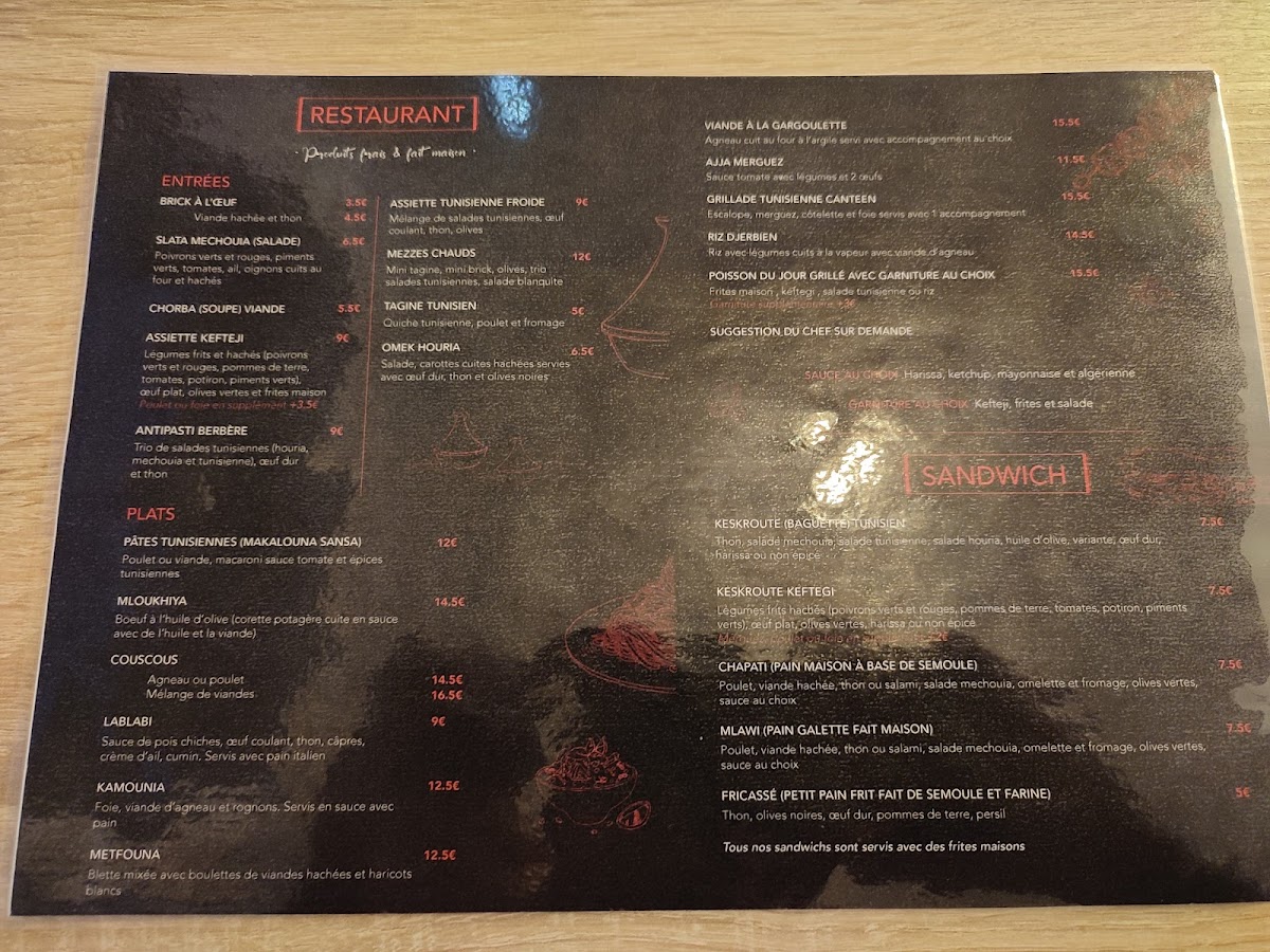 Menu Tunisian Canteen-7