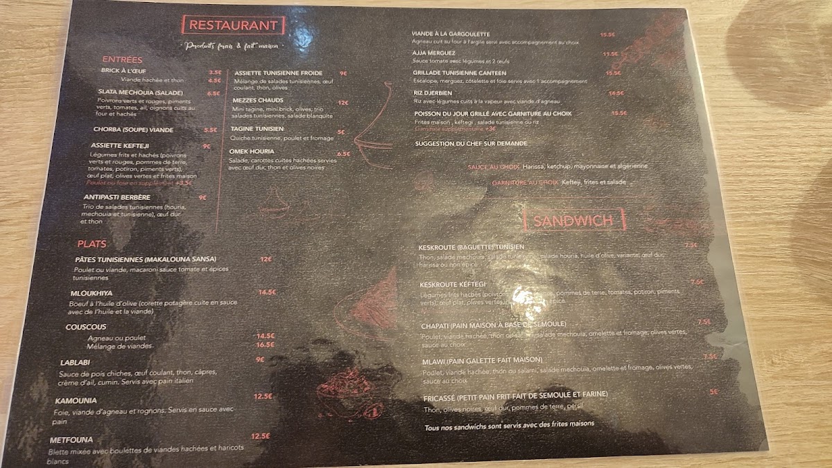 Menu Tunisian Canteen-9