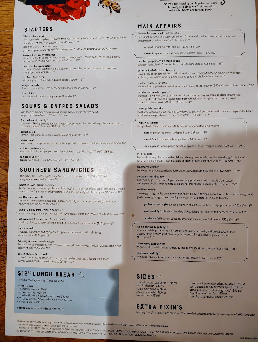 Menu Tupelo Honey Southern Kitchen & Bar-1