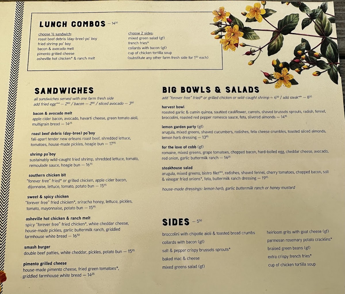 Menu Tupelo Honey Southern Kitchen & Bar-7
