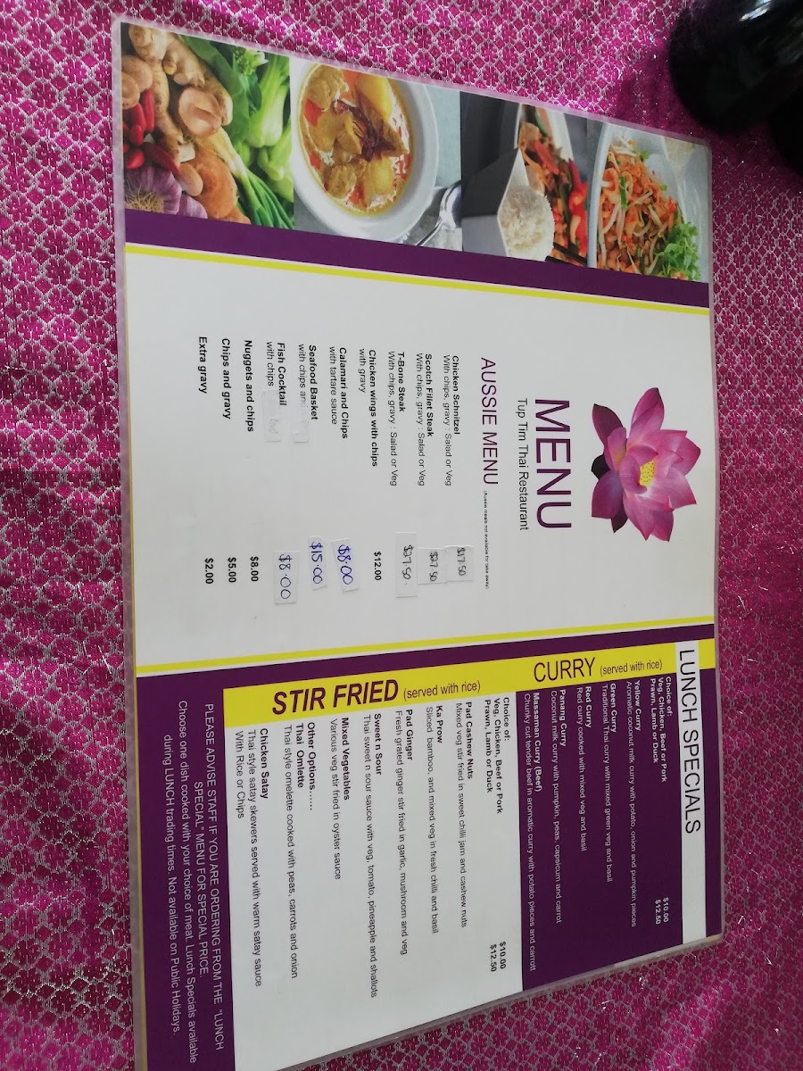 Menu Tuptim Thai Lara-4