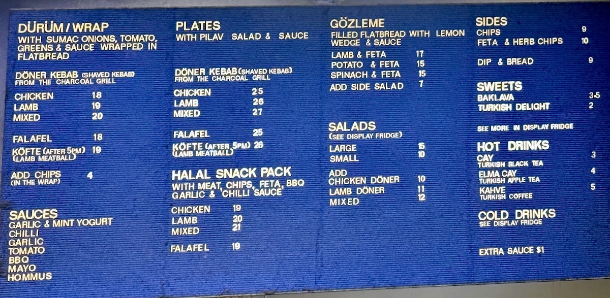 Menu Turkish Tukka Launceston-2