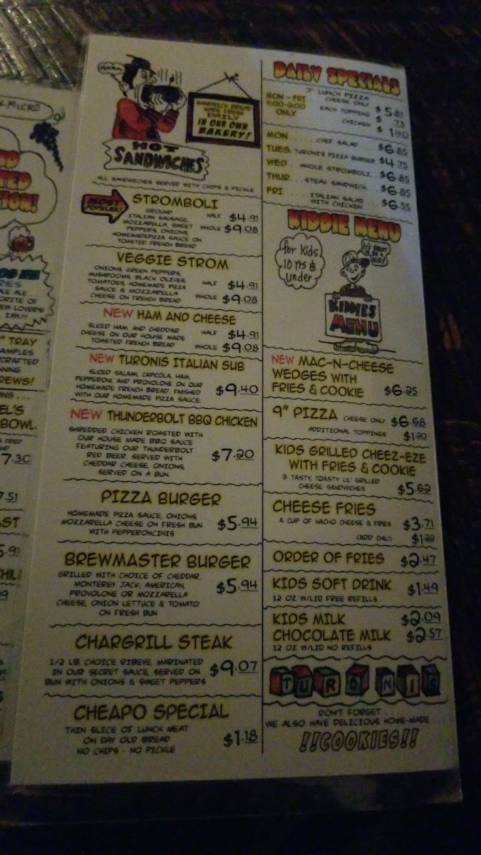 Menu Turoni's Pizzery & Brewery-4