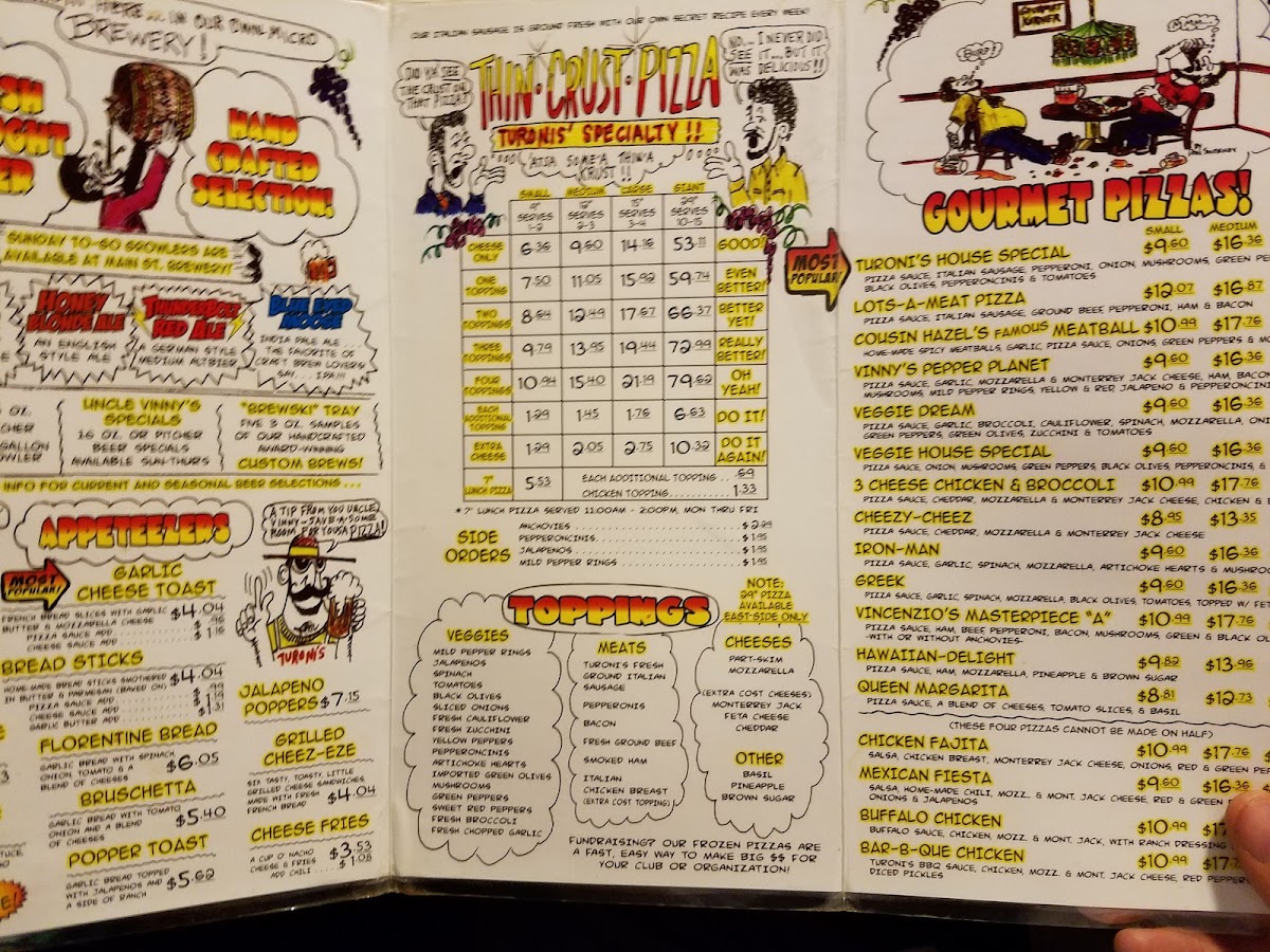 Menu Turoni's Pizzery & Brewery-5