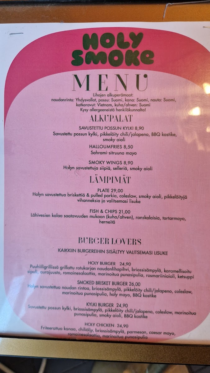 Menu Turo's Holy Smoke-1