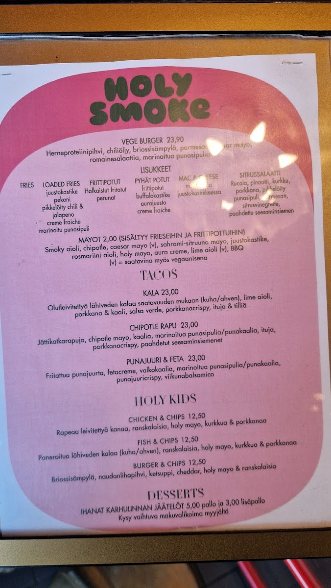 Menu Turo's Holy Smoke-2