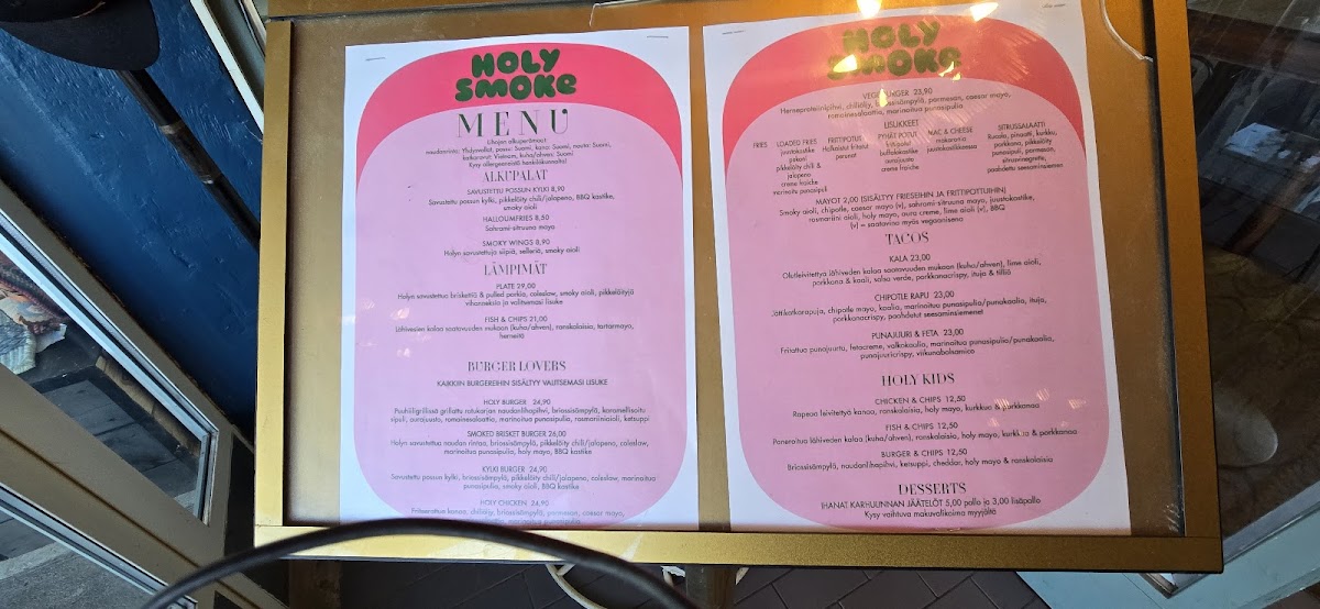 Menu Turo's Holy Smoke-5