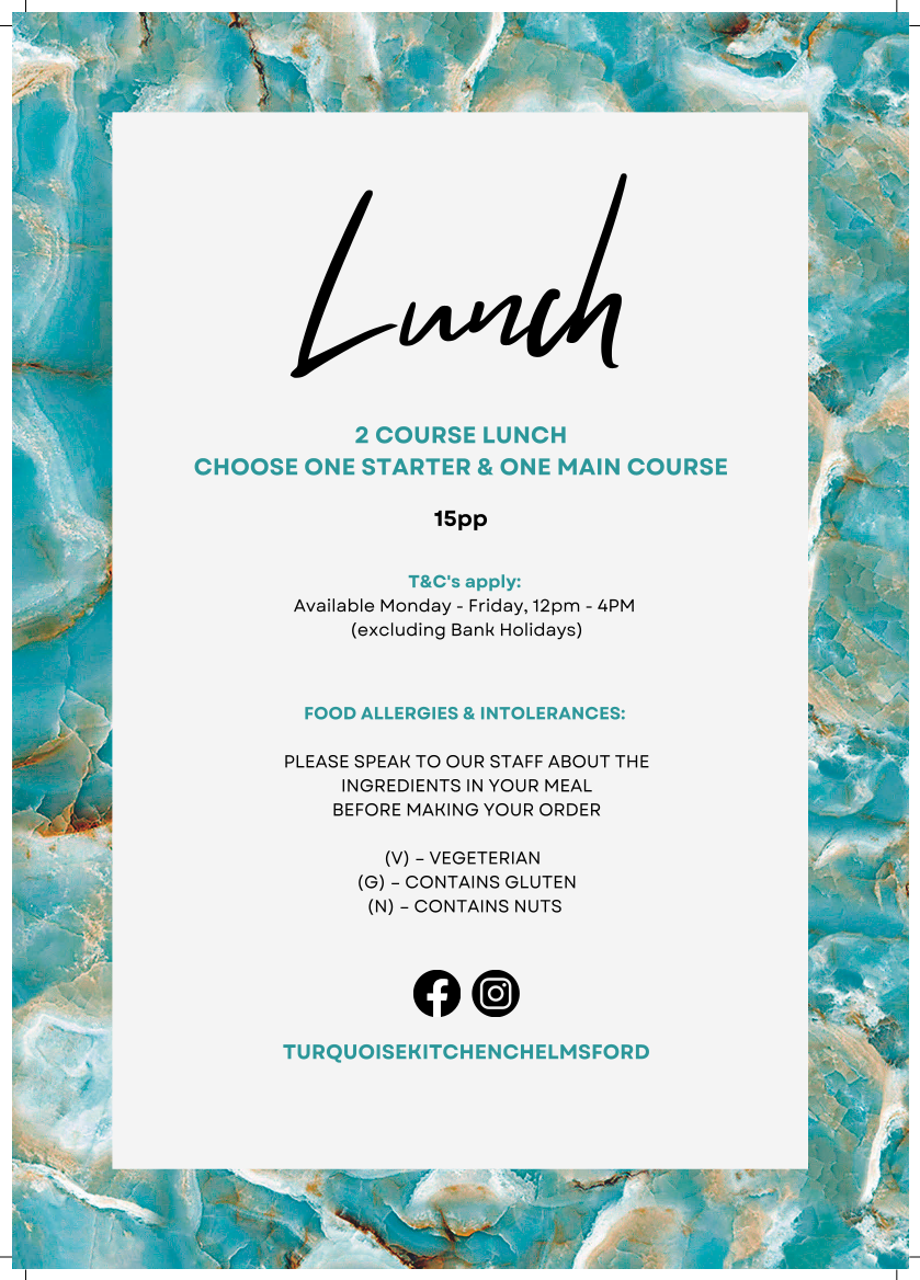 Menu Turquoise Kitchen Bar & Grill-10