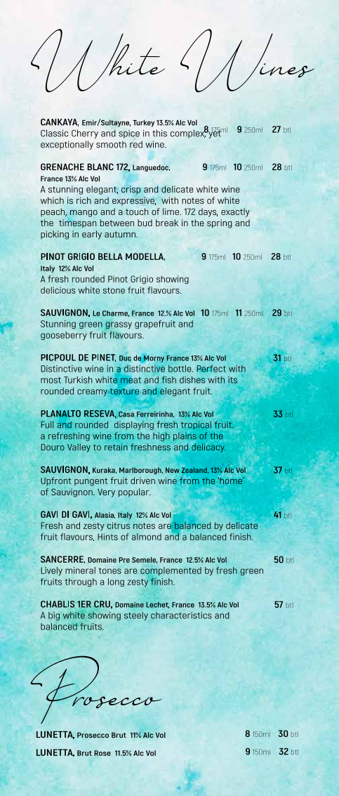 Menu Turquoise Kitchen Bar & Grill-3