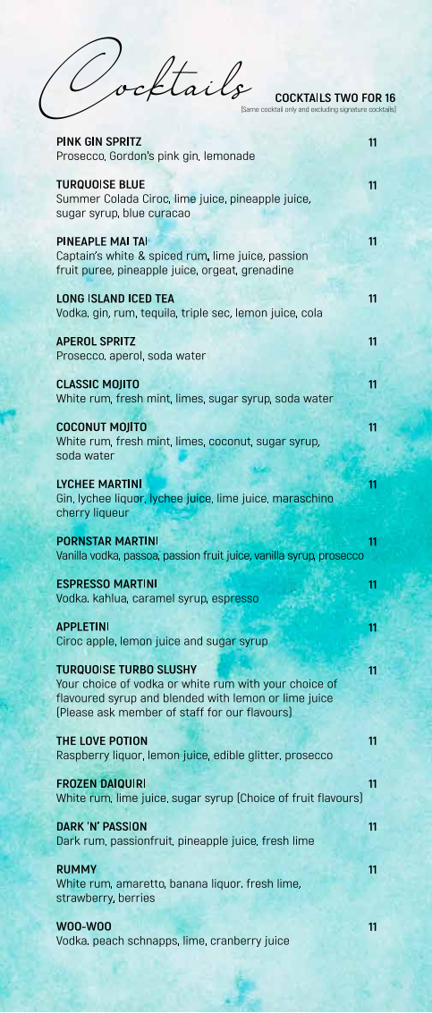 Menu Turquoise Kitchen Bar & Grill-7
