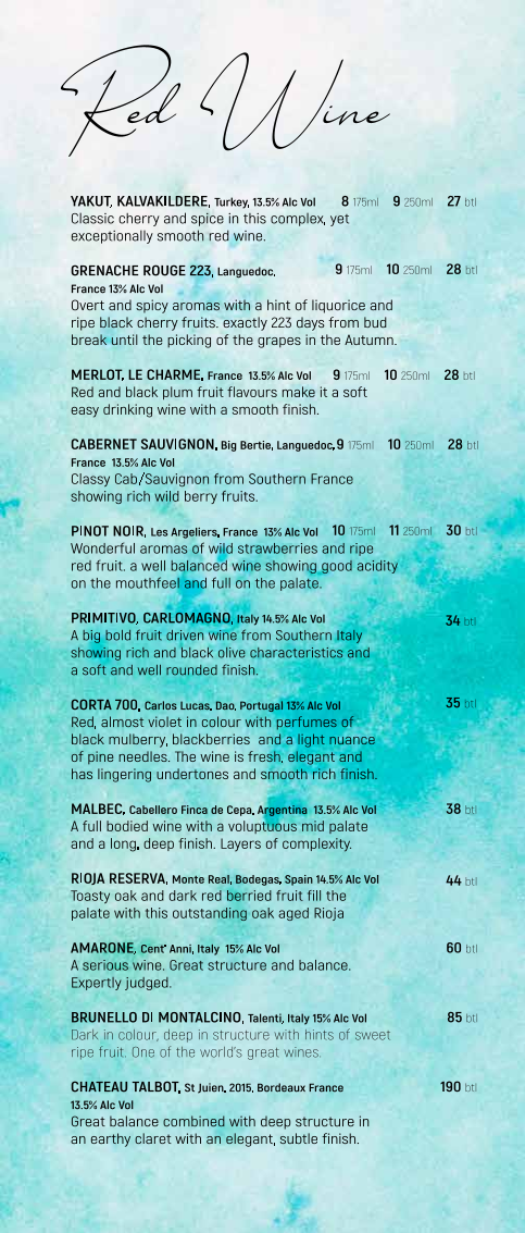 Menu Turquoise Kitchen Bar & Grill-8
