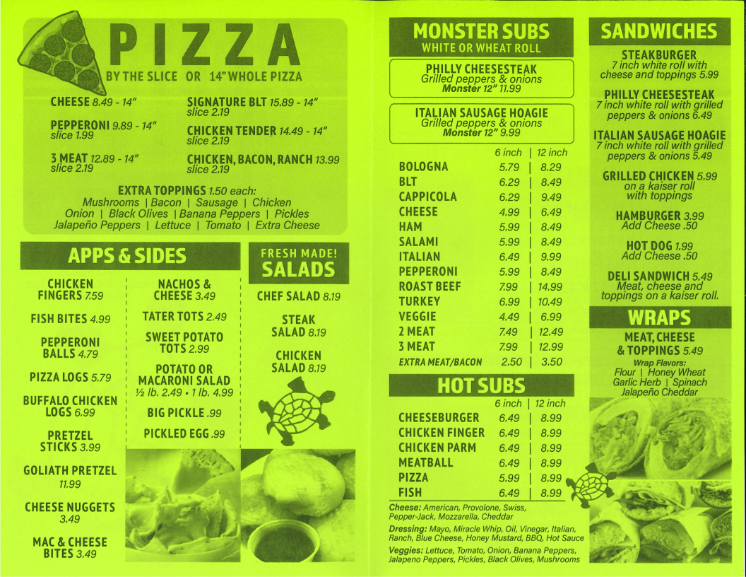 Menu Turtle Pit Cafe & Smoke Shop-1