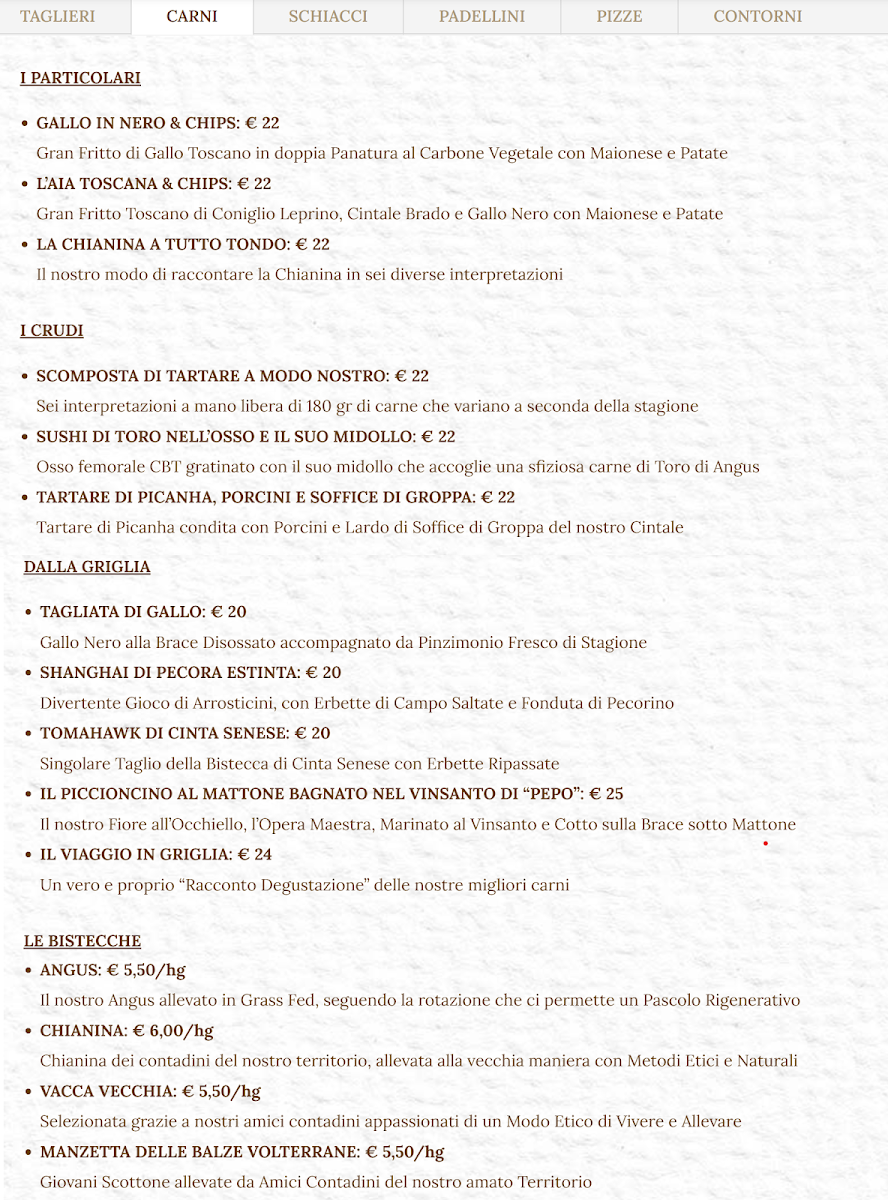 Menu Tuscany Country Food-1