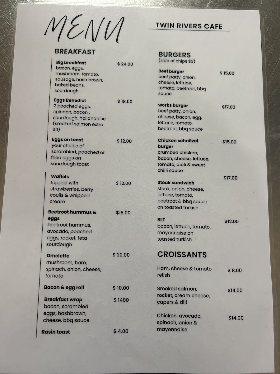 Menu Twin Rivers Cafe-1